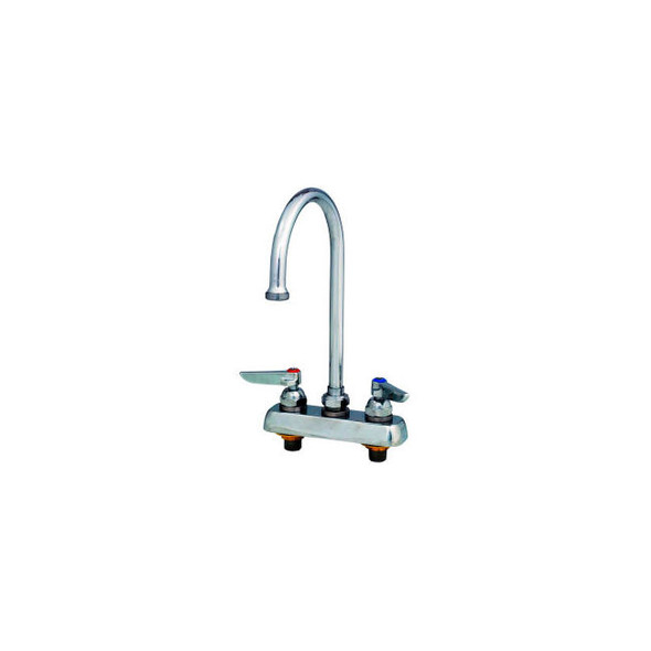T&S Brass B-1141 Workboard Deck Mounted Faucet W/ 4"" Centers & 133X Swing Goose