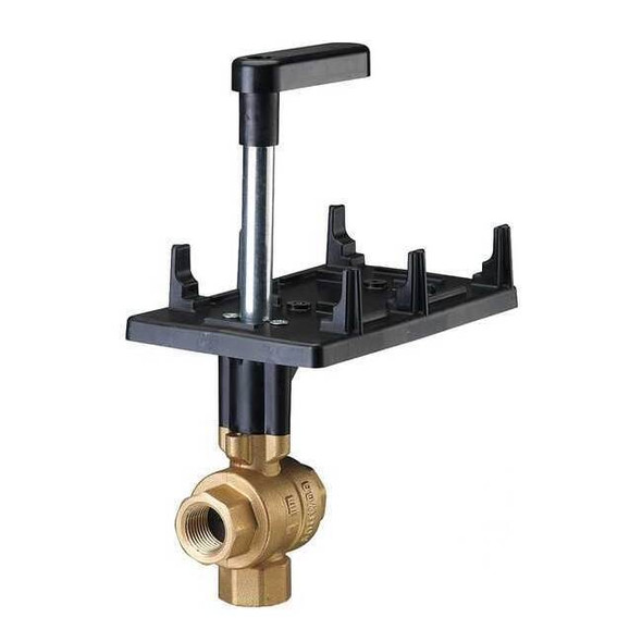 Siemens HVAC Ball Valve,Three-Way,Brass,1/2 in 599-10354S