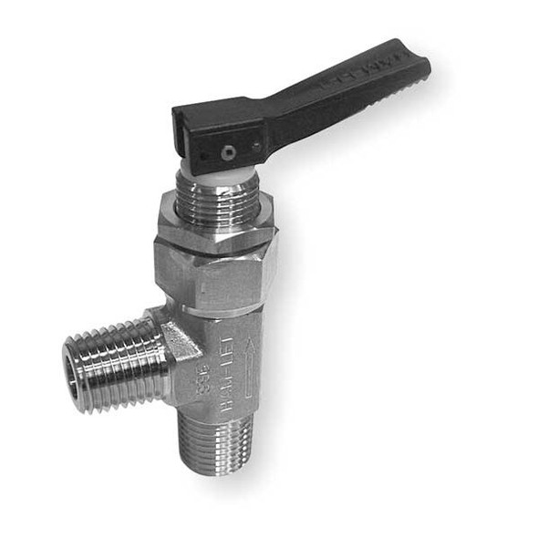 Ham-Let 1/4" MNPT Brass Ball Valve Angle H-1280-B-N-1/4-A