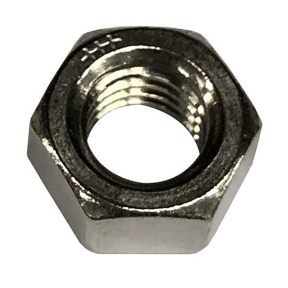 Hex Nut, 1-1/8"-7, 316 Stainless Steel, Not Graded, Plain, 31/32 in Ht