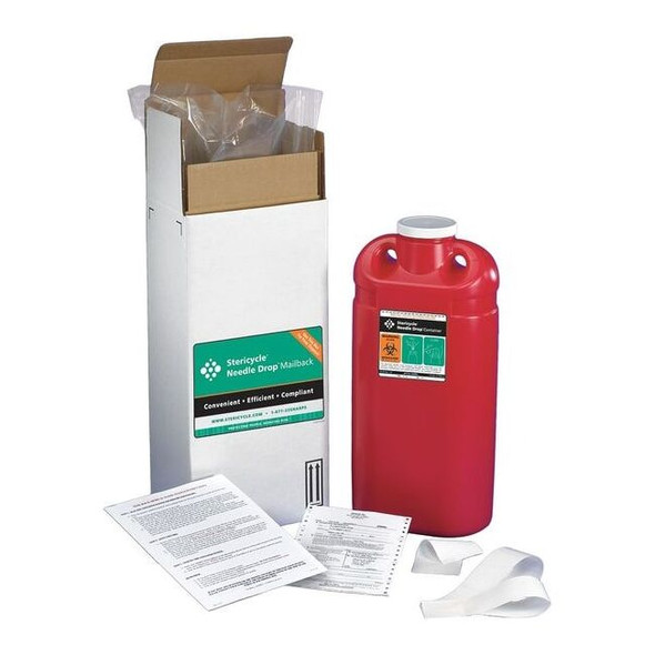 Stericycle Sharps Mailback System,3 Gal.,Screw Lid 3G1V4