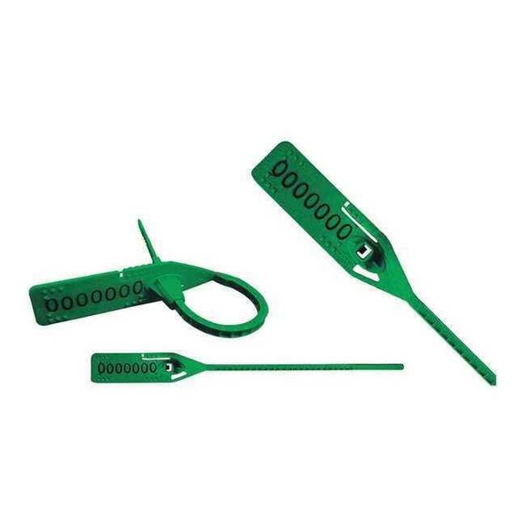 Pull Rip Stamped Seals 5-1/2" x 9/64", Green, Pk250