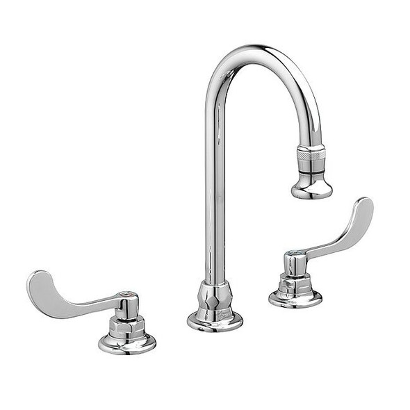 Manual Gooseneck Kitchen/Bathroom Faucet, 8" Mount, Chrome 3 Hole