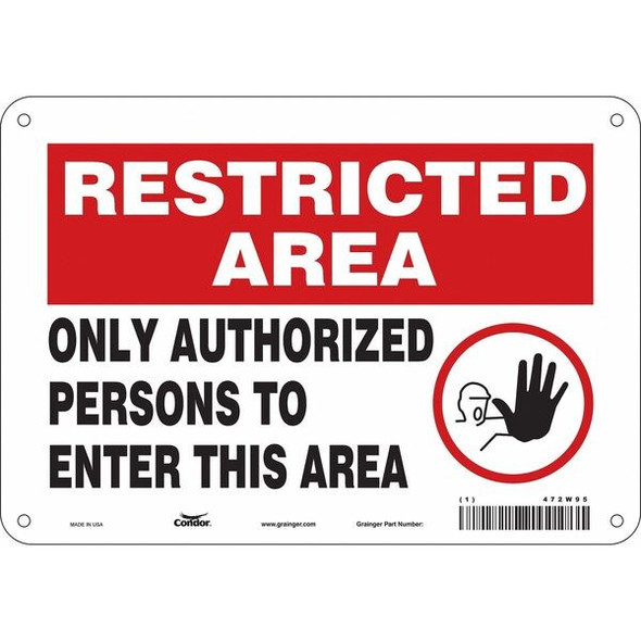Condor Safety Sign,7 in x 10 in,Aluminum 472W95