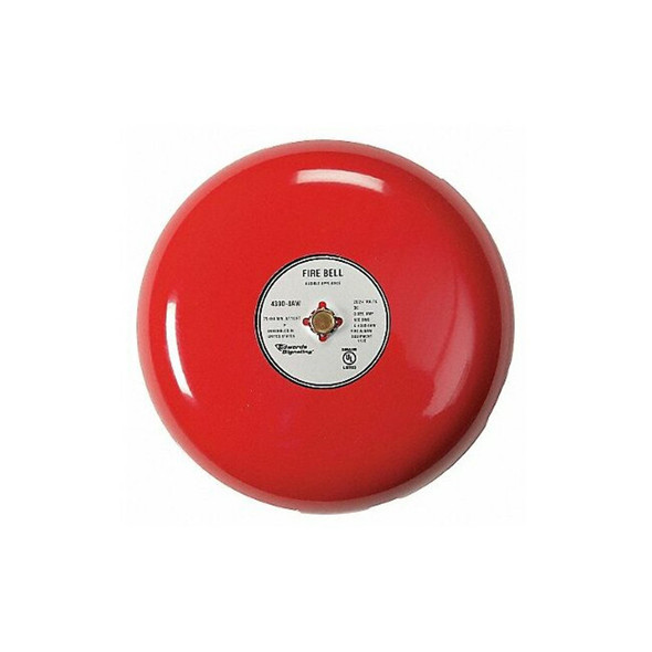 Edwards Signaling Fire Bell,Red,8 In.,20 to 24V 439D-8AW-R