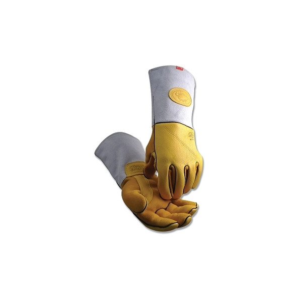 1485 Elk Skin Wool Insulated Unlined Palm MIG/Stick Welding Gloves, Medium, Gold/Beige