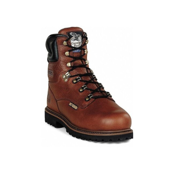Men's Work Boot, 11.5 W, Steel Toe, 8 in H, Briar Brown, G8315