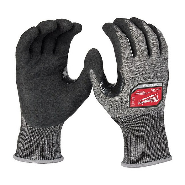 Knit Gloves, Cut Level A4 ,Dipped ,Nitrile ,Rough ,2XL 1 PR