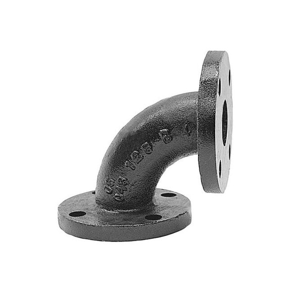 90 Degree Elbow 90 Degree Elbow, 3" Pipe, Flanged, Cast Iron, Class 125