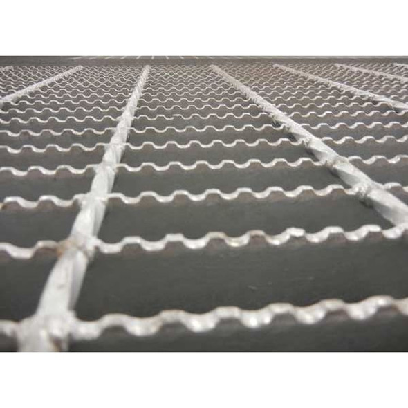 Carbon Steel Stair Tread, Carbon Steel Serrated Surface, 30 in W, 10 15/16 in D, Checker Plate