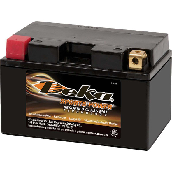 Deka 12-Volt 190 CCA Lawn & Garden Powersport Battery with AGM Technology ETZ10S