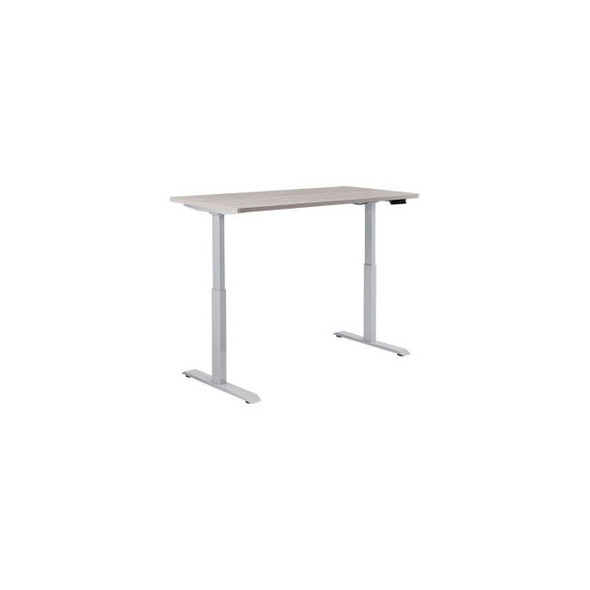 Interion Electric Height Adjustable Desk 60""W x 30""D Gray W/ Gray Base