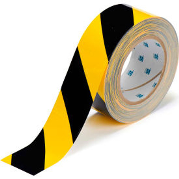 Brady 104317 ToughStripe Floor Marking Tape Polyester 2""W X 100'L Black/Yellow