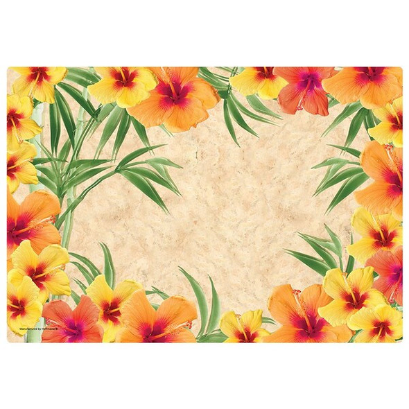 Hoffmaster 10" x 14" Hibiscus Paper Placemats,PK1000 311112