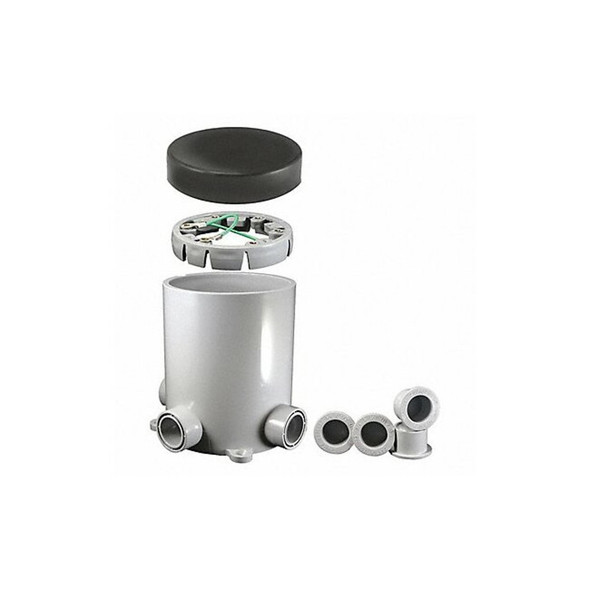 Electrical Box, 90 cu in, Floor Box Type, 1 Gang, PVC, Round Shape