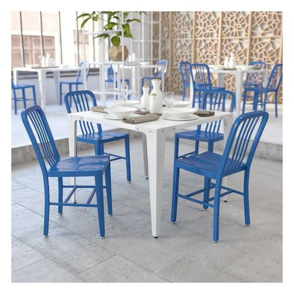 Gael Commercial Grade  Blue Metal Indoor-Outdoor Chair, PK2