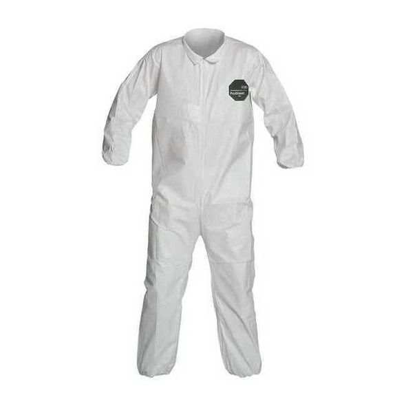50 Coverall. Collar. Elastic Wrists and Ankles. White. 3X
