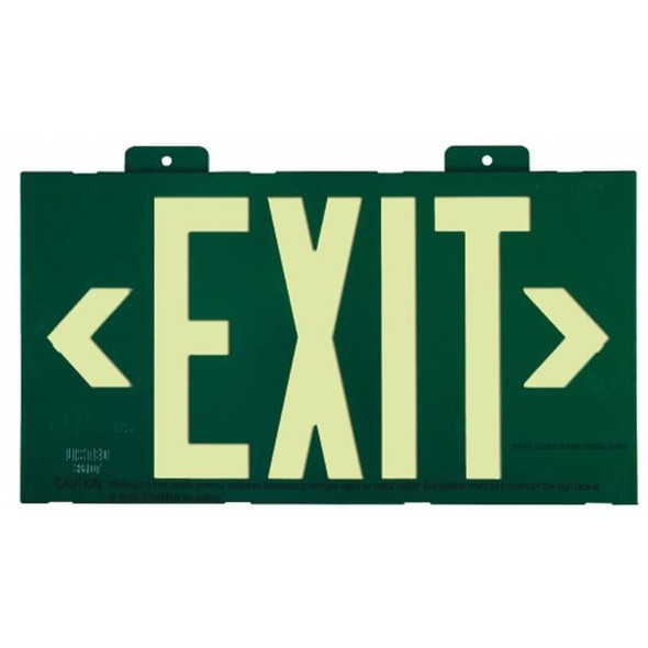 Manufacturer Varies Exit Sign, Plastic, 15-3/8" W, 8-3/4" H, Exit (Double Arrows), Red GRAN1392