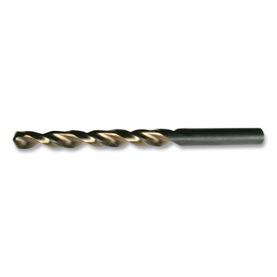 1872 Heavy-Duty Black and Gold Parabolic Flute Jobber-Length Drill Bit, 0.3125 in dia Cutting, 4.5 in OAL, 5/16 in