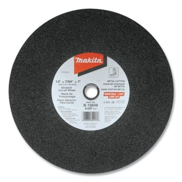 Cut-Off Wheel, Aluminum Oxide, 14 x 1 x 1/8 in, 36 Grit, 3,900 RPM