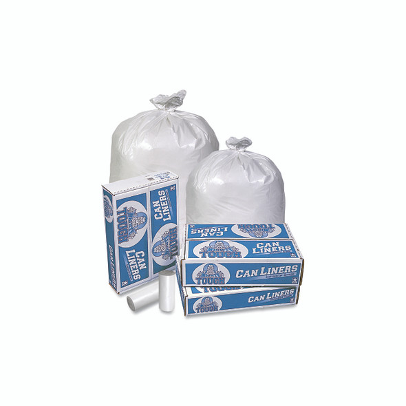 Mighty Tough Trash Liner, 12 to 16 gal, 0.45 mil, 24 in W x 32 in H, White