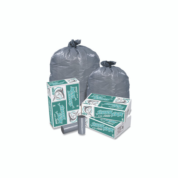 Shark Skin Trash Liner, 33 gal, 1.1 mil, 33 in W x 39 in H, Gray