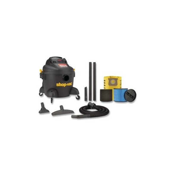 Contractor Series Wet/Dry Vacuum, Plastic, 6 gal Capacity, 3.5 Peak hp
