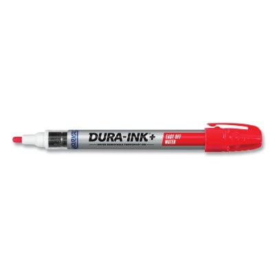 Dura-Ink®+ Easy Off Detergent marker, Red, Permanent Ink Marker Pack of 12