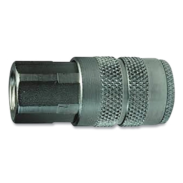 F-Series Pneumatic Manual Female Threaded Coupler, 1/2 in-14 NPTF, 303 Stainless Steel