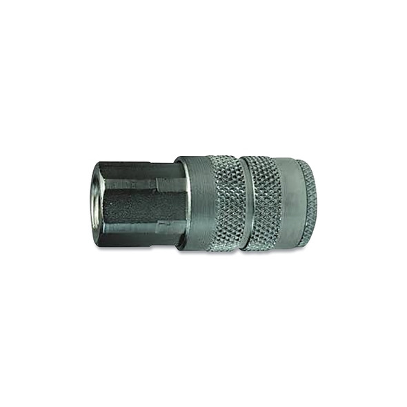 F-Series Pneumatic Manual Female Threaded Coupler, 1/2 in-14 NPTF, 303 Stainless Steel