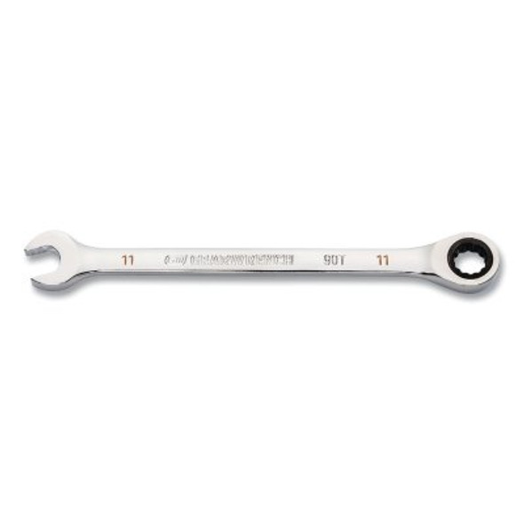 90-Tooth 12 Point Ratcheting Combination Wrench, Metric, 11 mm