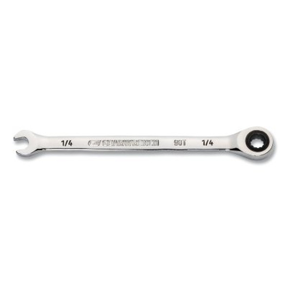 90-Tooth 12 Point Ratcheting Combination Wrench, SAE, 1/4 in