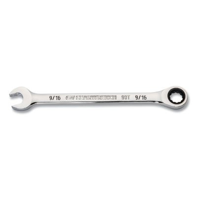 90-Tooth 12 Point Ratcheting Combination Wrench, SAE, 9/16 in