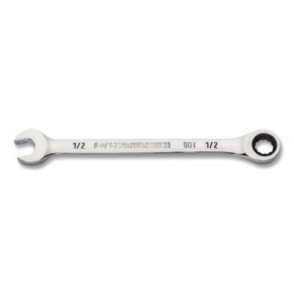 90-Tooth 12 Point Ratcheting Combination Wrench, SAE, 1/2 in