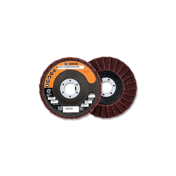 Type 29 Surface Conditioning Flap Disc, 4.5 in dia, Medium, 7/8 in arbor, 13300 RPM