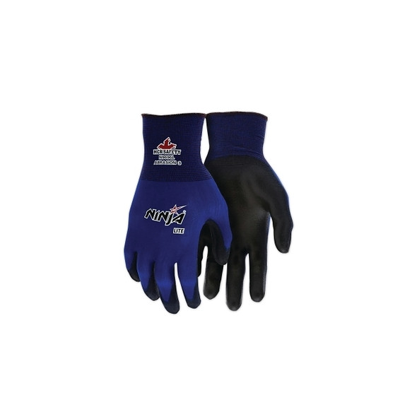 Ninja® Lite N9696 18-ga Nylon PU Coated Gloves, Medium, Black/Blue