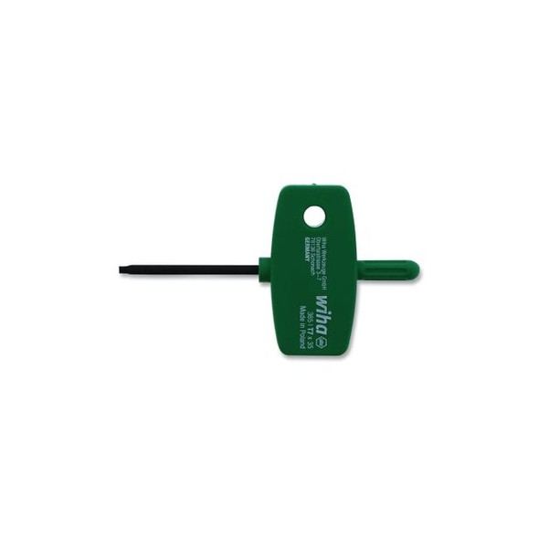 Wing Handle Torx® Key, 1-3/8 in L, Alloy Steel, Green Pack of 10
