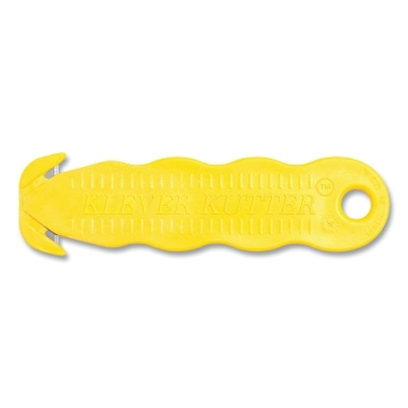 Klever Kutter Safety Cutter, 4-5/8 in L, Straight Blade, Steel, Plastic, Yellow Klever Kutter Safety Cutter, 4-5/8 in L, Straight Blade, Steel, Plastic, Yellow