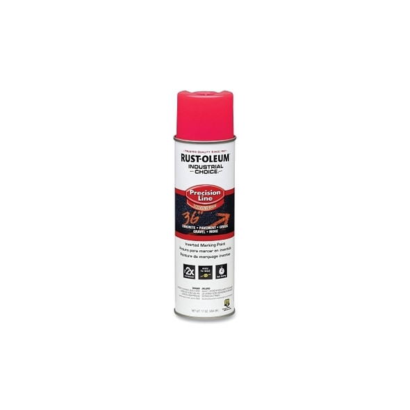 Industrial Choice® M1600 System Precision-Line Inverted Marking Paint, 17 oz, Aerosol, Fluorescent Pink Pack of 12