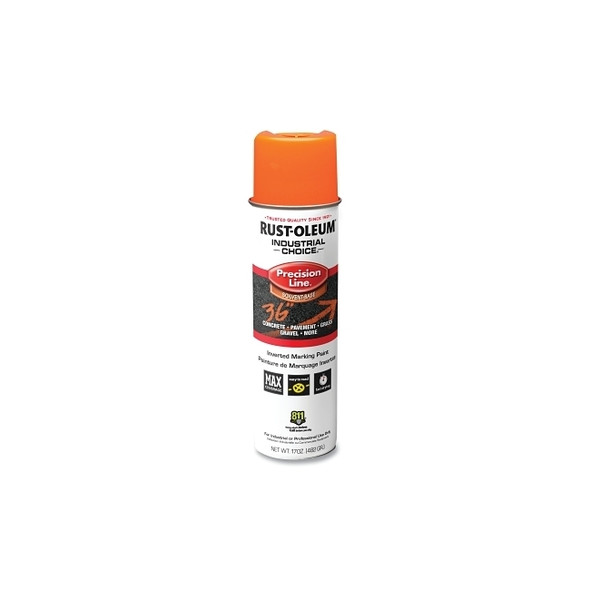 Industrial Choice® M1600/M1800 System Precision-Line Inverted Marking Paint, 17 oz, Fluorescent Orange, M1600 Solvent-Based Pack of 12