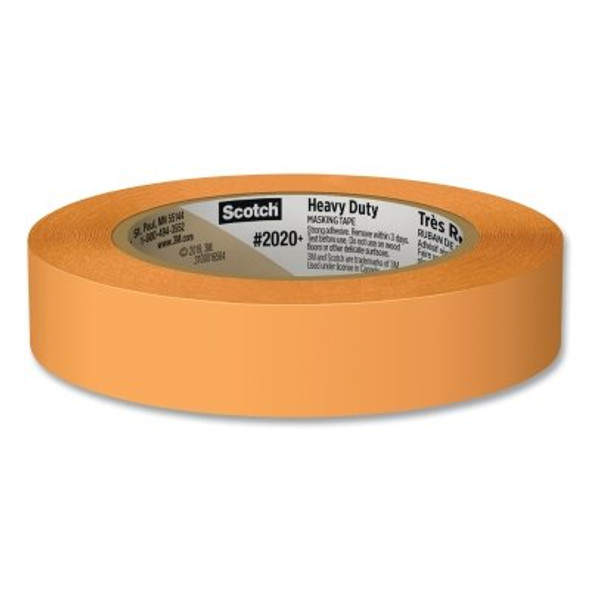 2020+ Heavy Duty Masking Tape, 60.1 yd, 1 in W, Orange