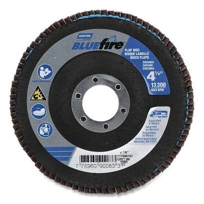 Bluefire™ R860 Flap Disc, 4-1/2 in dia, 60 Grit, 7/8 in Arbor, 13300 RPM, Type 27 Flat