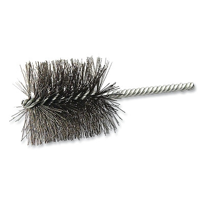Gemini Carbon Steel Tube Brush, 2 in dia, 5 in L, Double Spiral, Steel