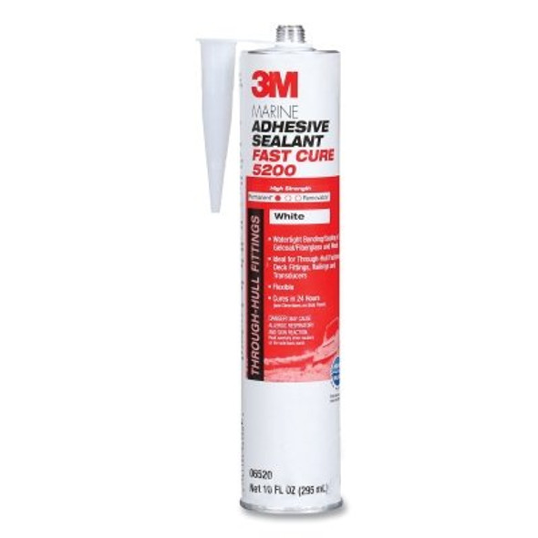 Marine Adhesive Sealant, 295 mL, Cartridge, White, Fast Cure