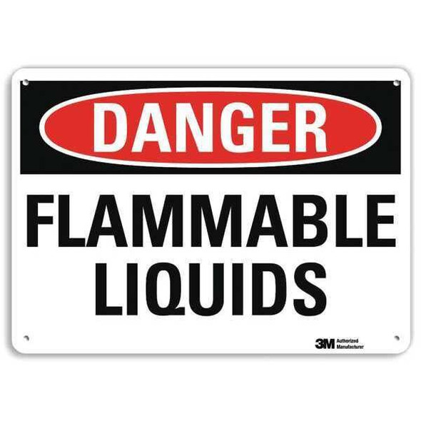Danger Sign, 10 in Height, 14 in Width, Aluminum, Vertical Rectangle, English