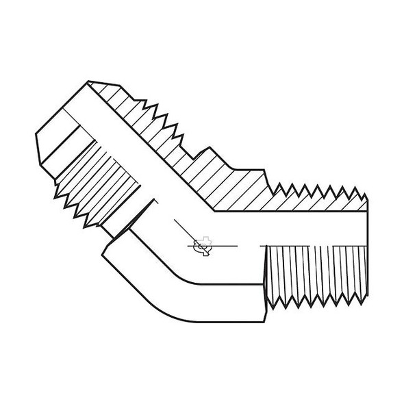 Adaptall HydHoseAdpt,JIC,1/4",45 Elbow,CarbSteel 9064-0404