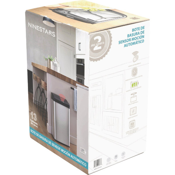 Ninestars 13 Gal. Motion Sensor Trash Can DZT-50-28 629682