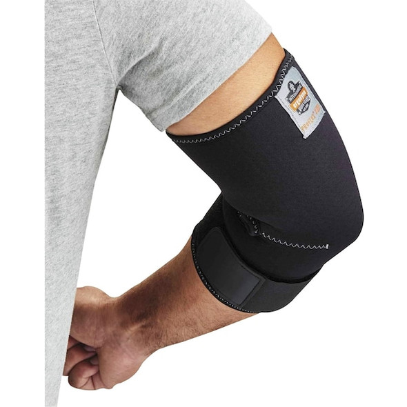 Ergodyne Elbow Sleeve w/Strap,2XL,Black 655