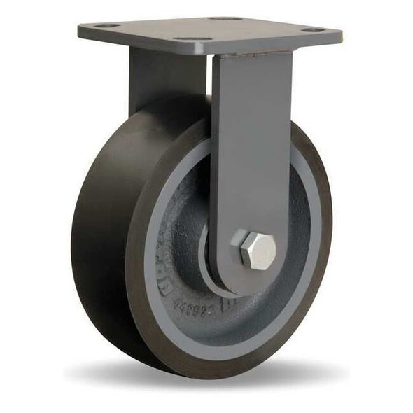 Hamilton Plte Caster,Rgd,Poly,6 in.,1560 lb.,Blk R-WH-6DB70