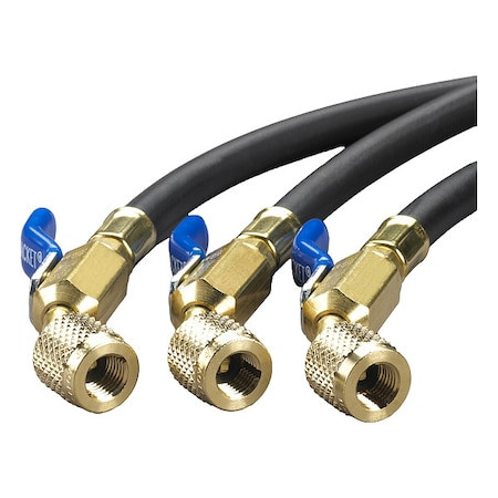 Yellow Jacket Hose, 6 ft L, Black, 800 psi, 3 Hoses 29806